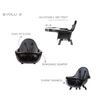 Kép 9/10 - Evolu 2 Etetőszék - Állítható Magasság (50-75 Cm/*90 Cm) - Fekete