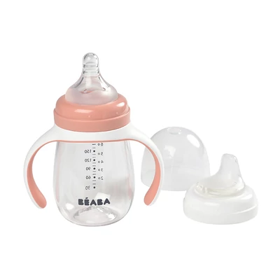 Béaba - 2 az 1-ben Tanuló cumisüveg 210 ml – Sötét rózsaszín