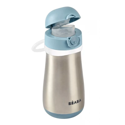 Béaba - Rozsdamentes Acél Palack Foggantyúval - 350 ml – Viharkék