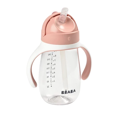 Béaba - Szívószálas Ivópohár 300 ml – Sötét rózsaszín