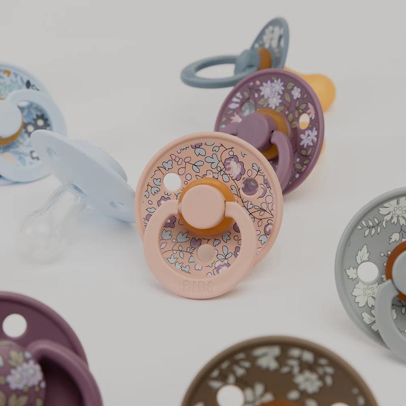 BIBS×LIBERTY Colour Eloise - mályva/púderrózsaszín (2 db)