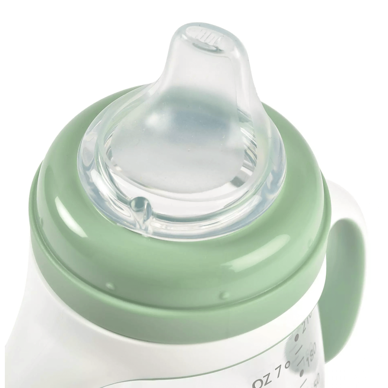 Béaba - 2 az 1-ben Tanuló cumisüveg 210 ml – Zsályazöld