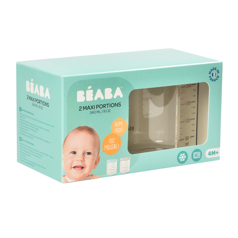 Béaba - Maxi Ételtároló doboz szett 2 db - 2x240 ml Rózsaszín - Szürke