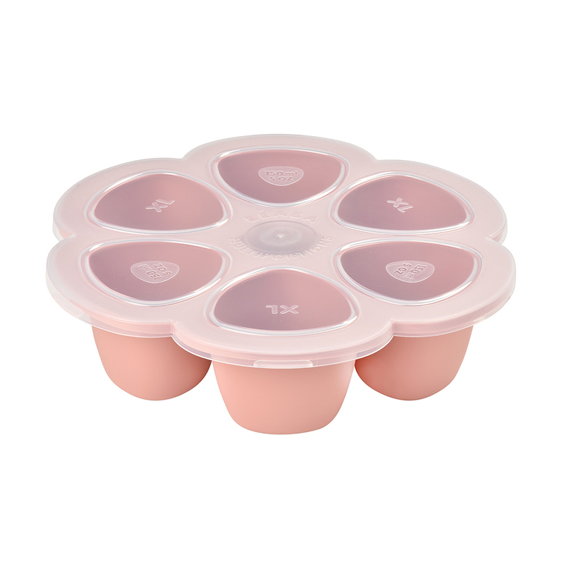 Béaba - Szilikon multifunkciós bébiétel tároló - 6 x 90 ml - Sötét rózsaszín