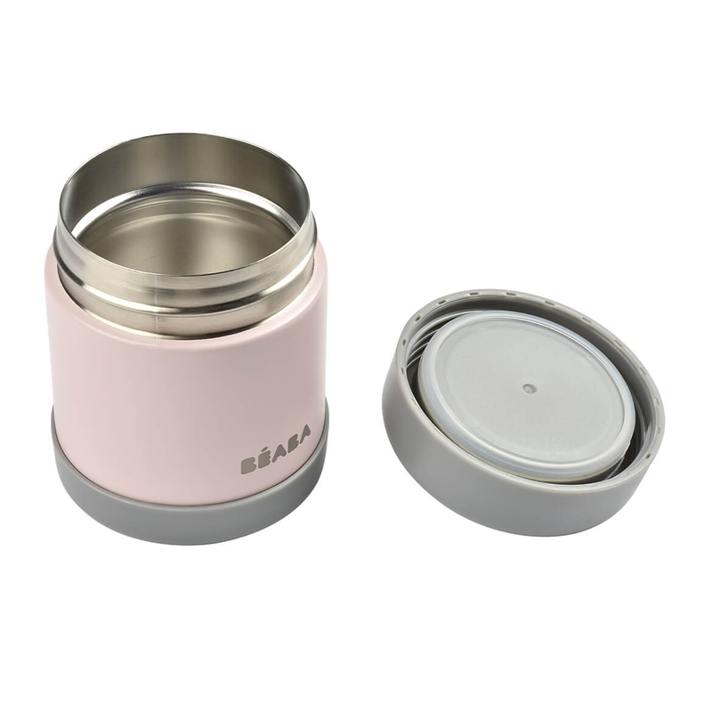 Béaba - Rozsdamentes acél Tároló doboz - 300 ml - Sötét köd - Halvány rózsaszín