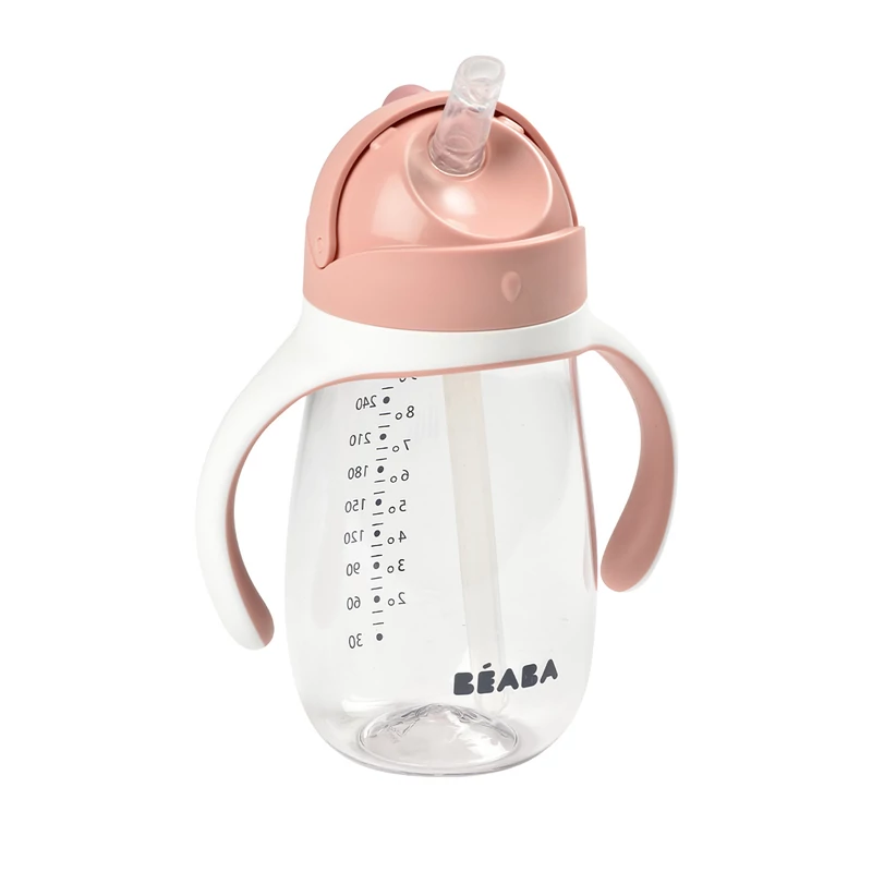 Béaba - Szívószálas Ivópohár 300 ml – Sötét rózsaszín
