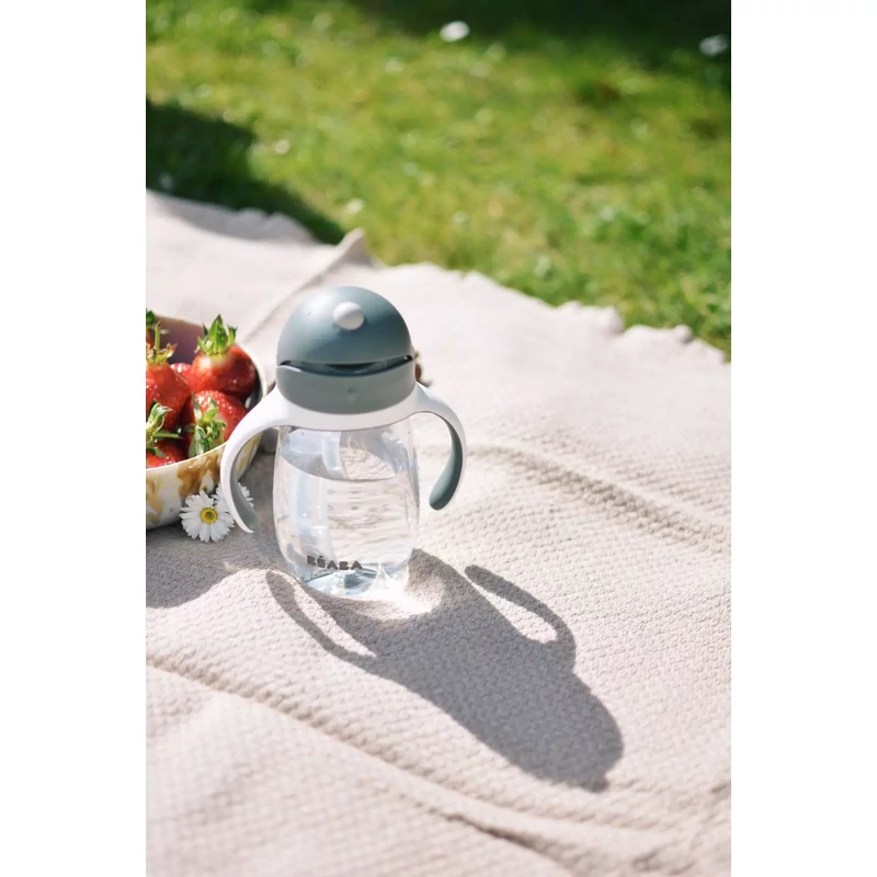 Béaba - Szívószálas Ivópohár 300 ml – Sötétszürke
