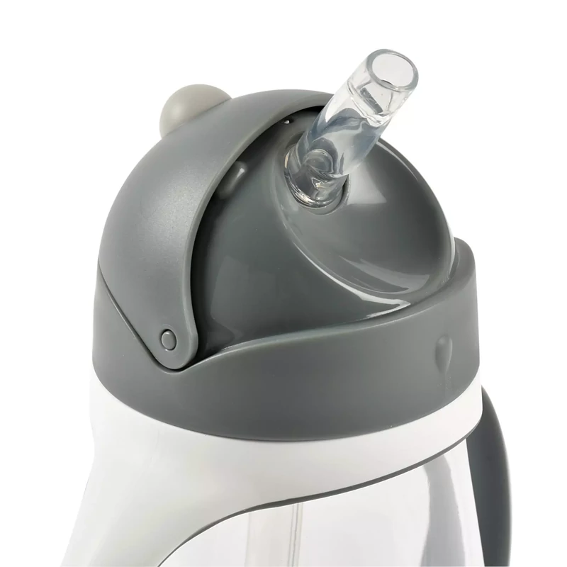 Béaba - Szívószálas Ivópohár 300 ml – Sötétszürke