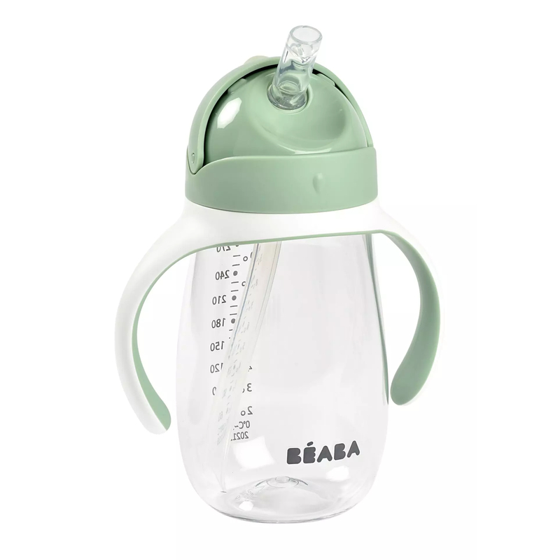 Béaba - Szívószálas Ivópohár 300 ml – Zsályazöld