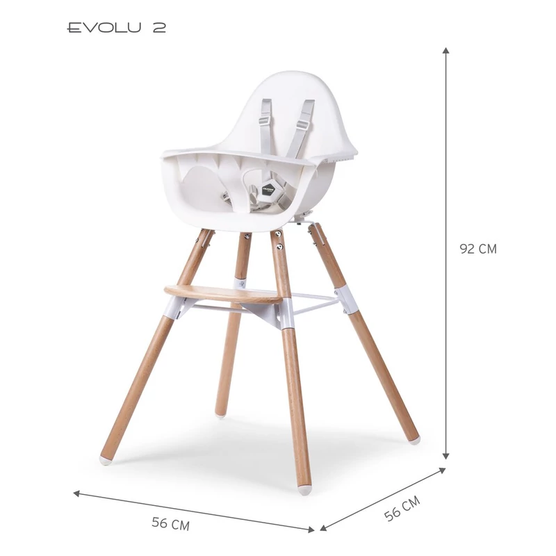 Evolu 2 Etetőszék - Állítható Magasság (50-75 Cm/*90 Cm) - Fa/Fehér