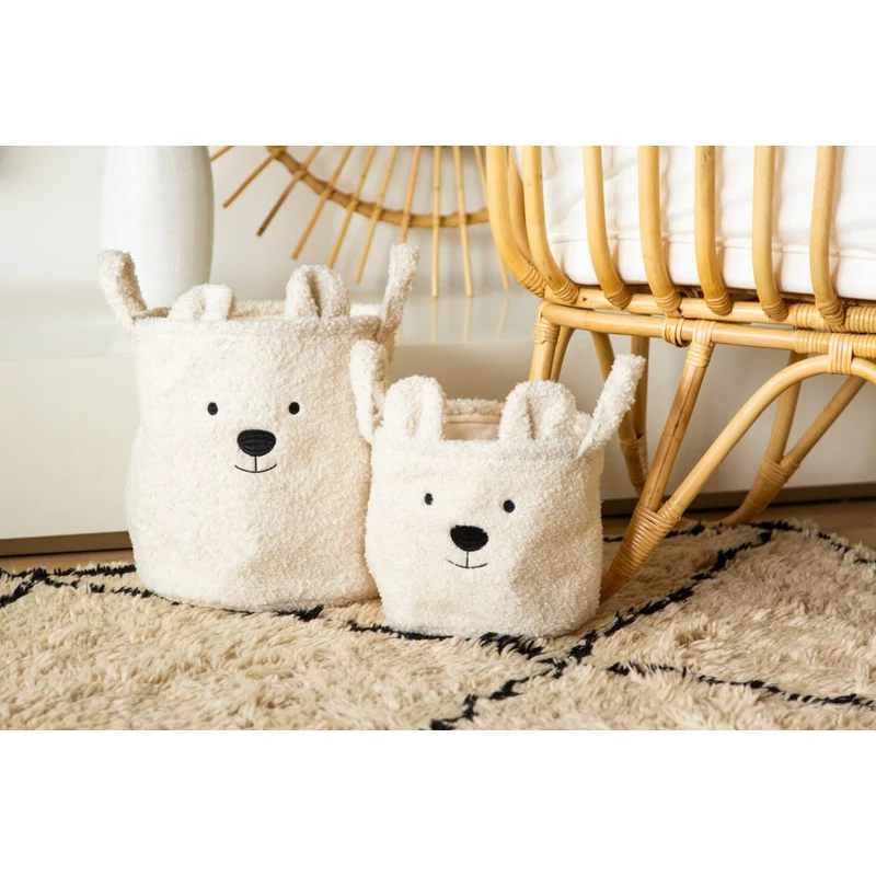 Teddy Kosárka- 30x30x30 Cm - Törtfehér