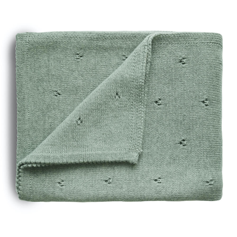 MUSHIE kötött takaró - csipkés zsálya