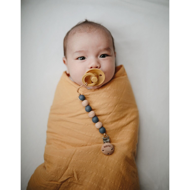 Mushie pólya mustársárga babával