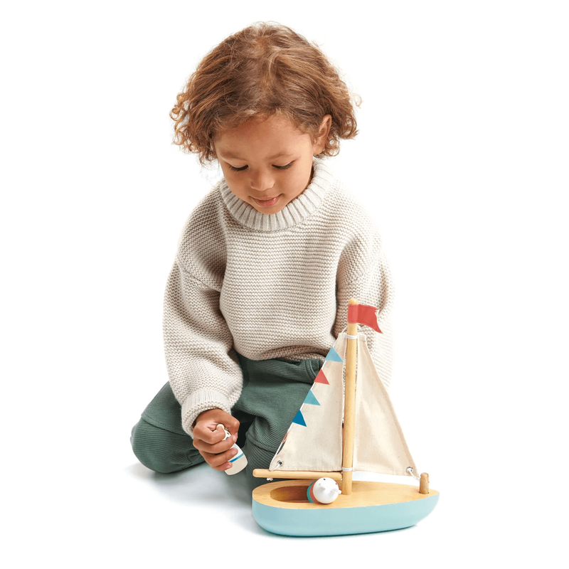 Tender Leaf Toys - Fa vitorláshajó